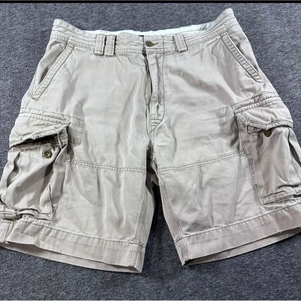 Polo Ralph Lauren Mens Classic Polo Chino Cargo Shorts Khaki Tan Size 36
